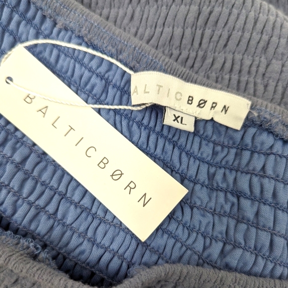 Baltic Born Alana Smocked Midi Dress NWT Womens XL Blue Off The Shoulder - Picture 7 of 10